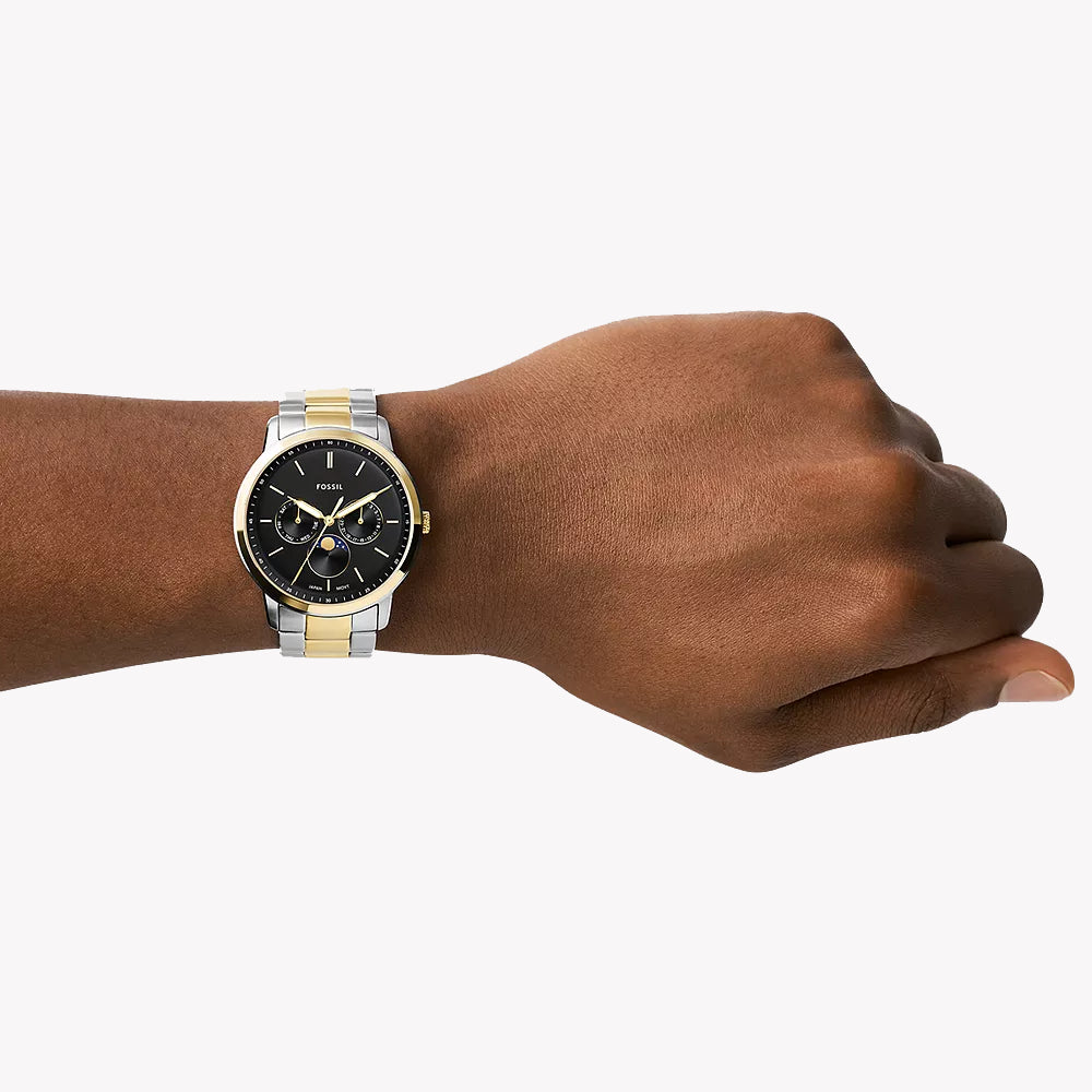 Fossil Men's Silver/Gold Stainless Watch | Fs5906