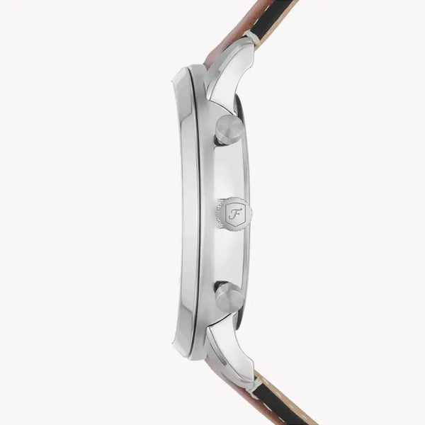 Fossil Men's Silver Stainless Steel, Brown Leather | Fs5963 by i-watch
