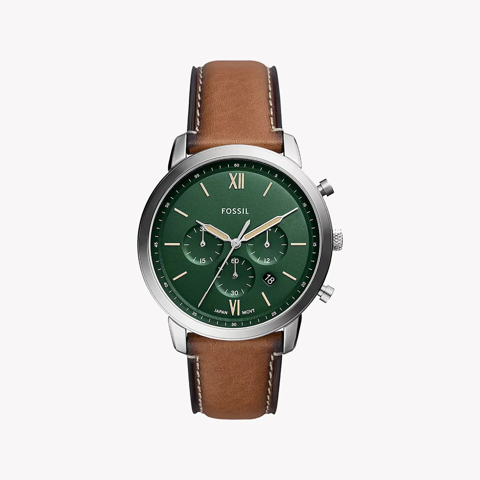 Fossil Men's Silver Stainless Steel, Brown Leather | Fs5963 by i-watch