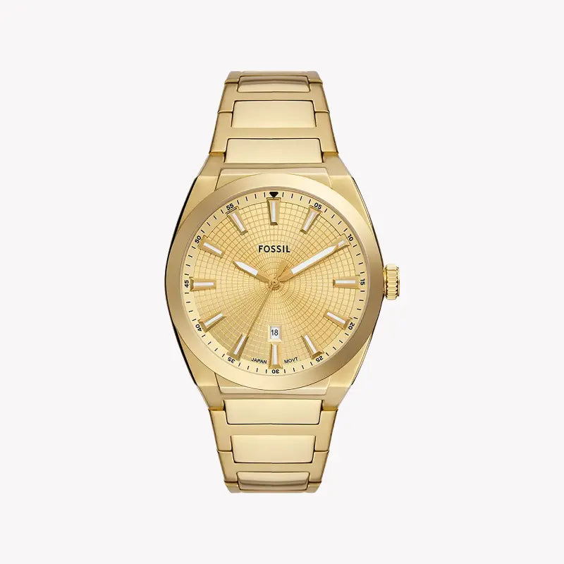 Fossil Men's Gold Stainless Steel Watch, Gold Dial | Fs5965