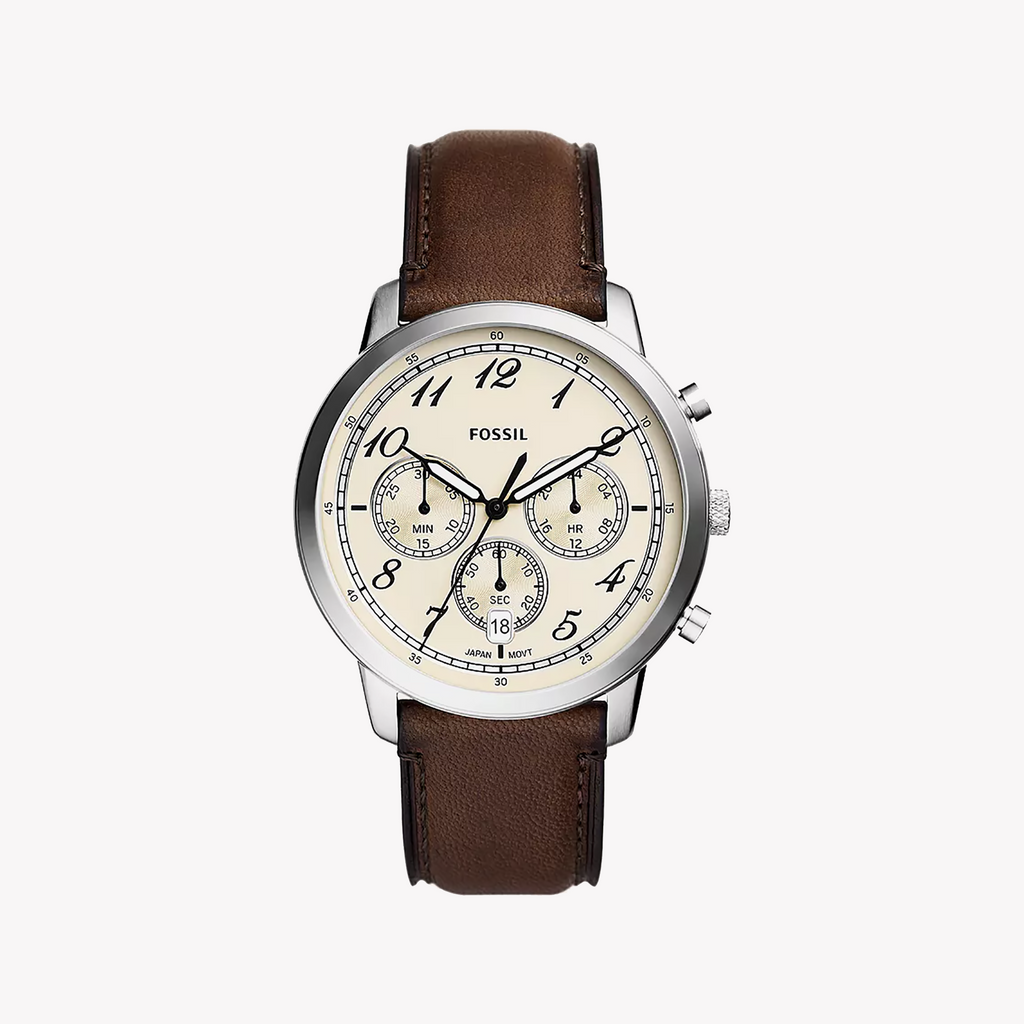 Fossil Men's Stainless Steel/Leather Watch | Fs6022