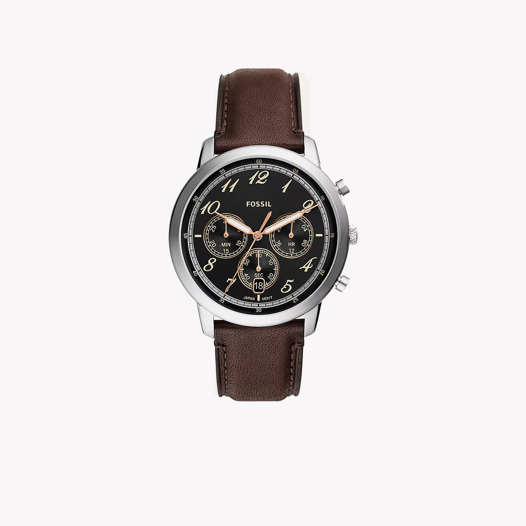Fossil Men's Silver/Brown Leather Watch | Fs6024