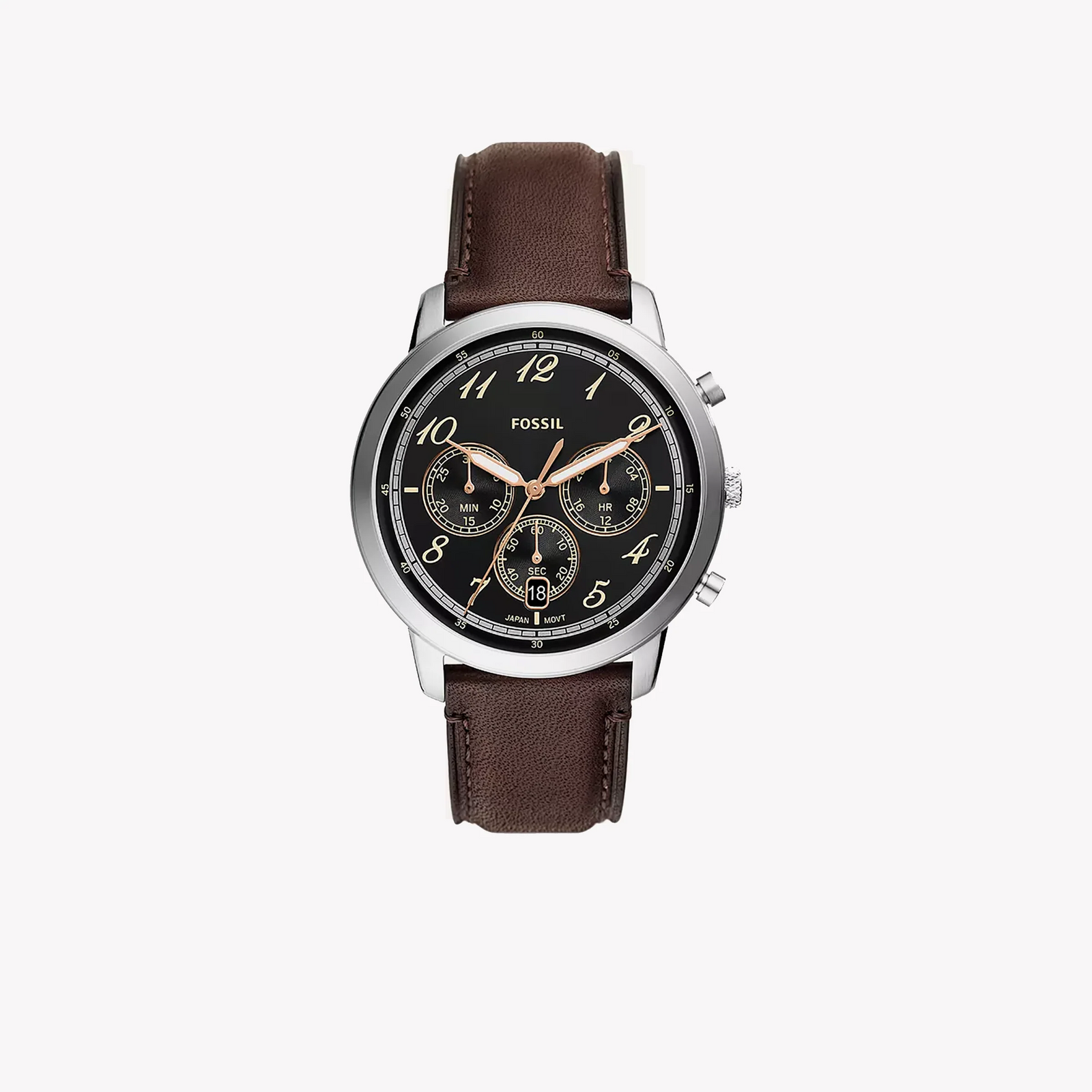 Fossil Men's Silver/Brown Leather Watch | Fs6024 by i-watch
