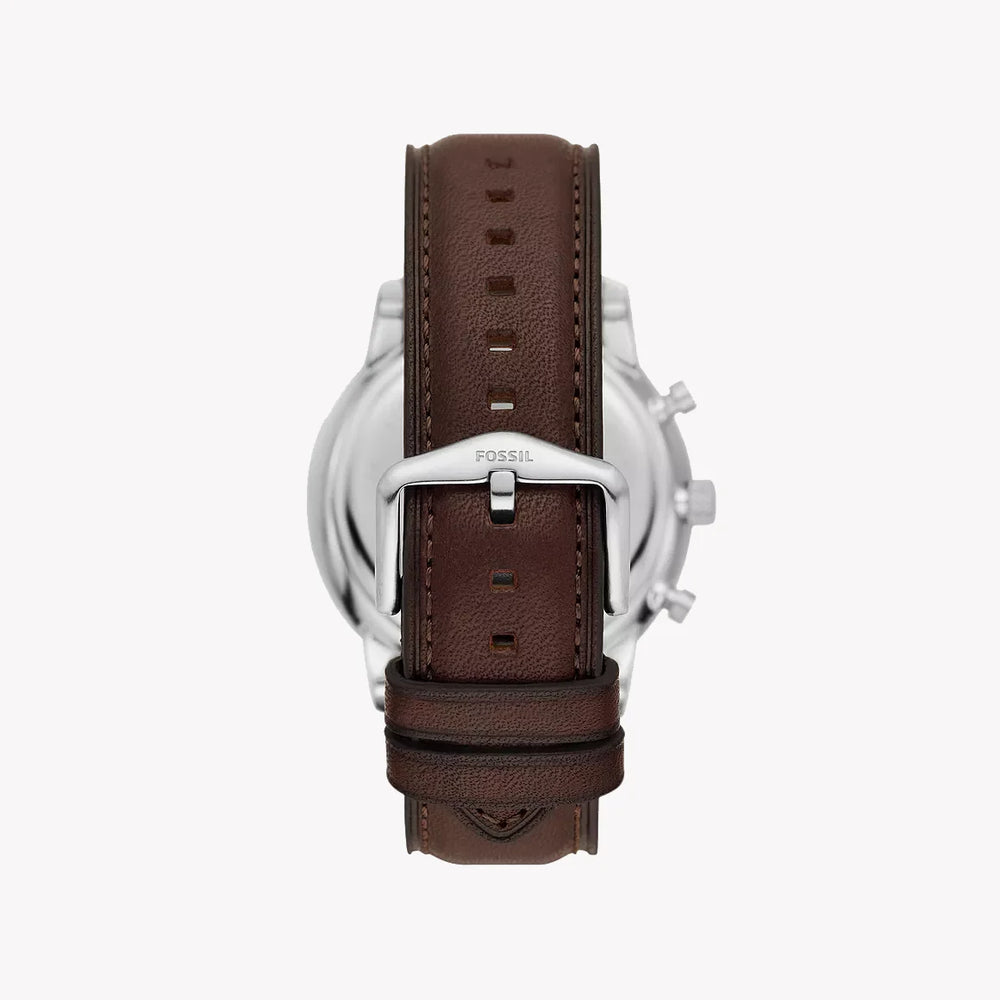Fossil Men's Silver/Brown Leather Watch | Fs6024 by i-watch