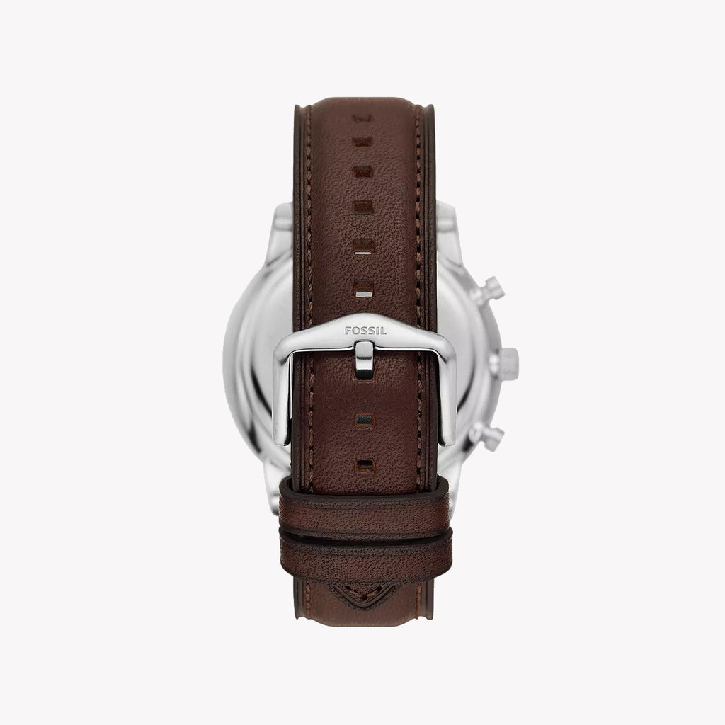 Fossil Men's Silver/Brown Leather Watch | Fs6024