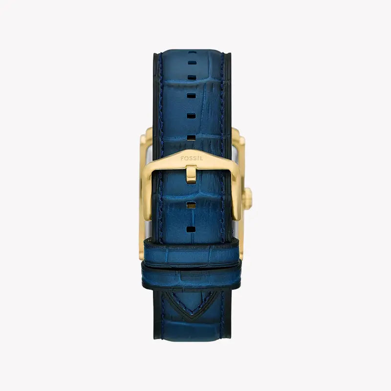 Fossil Men's Gold Stainless Steel, Blue Leather | Fs6076