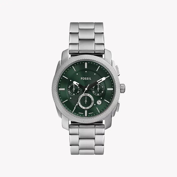 Fossil Men's Silver Stainless Steel, Dark Green Dial | Fs6079 by i-watch