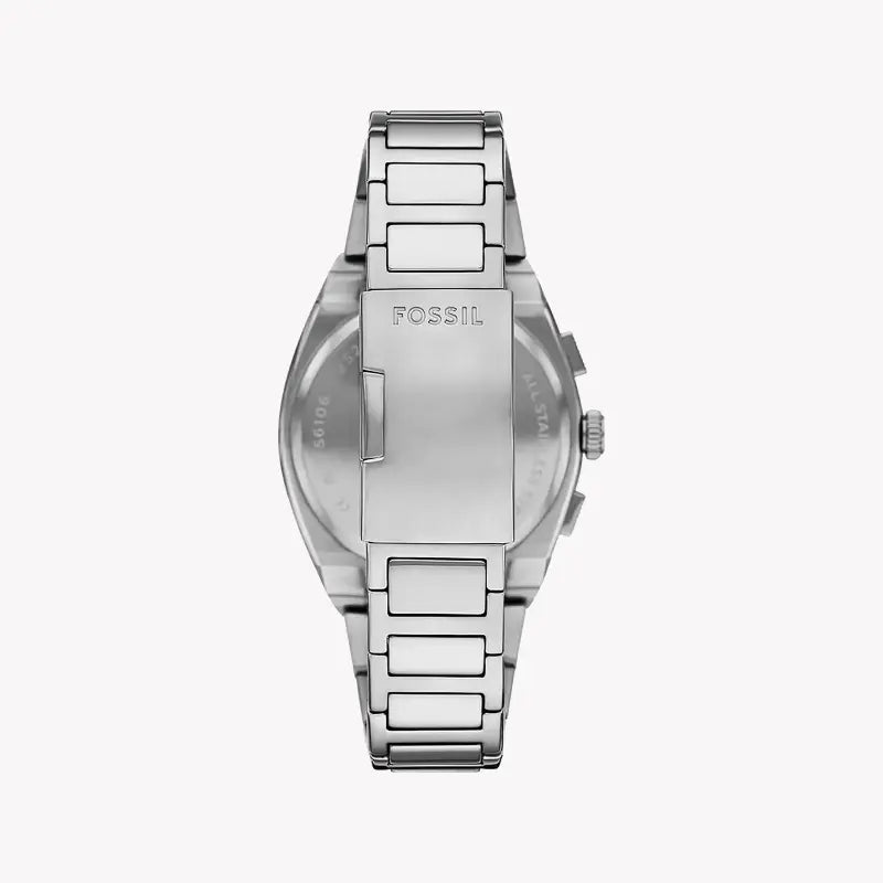 Fossil Men's Silver Watch, Dark Blue Dial | Fs6104