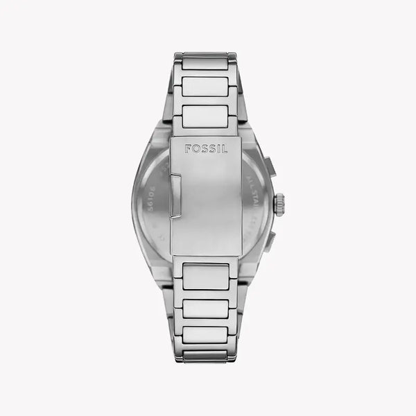 Fossil Men's Silver Watch, Dark Blue Dial | Fs6104