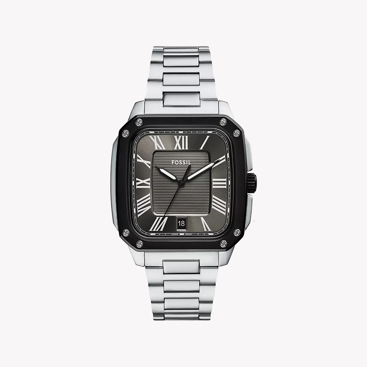 Fossil Men's Black/Silver Stainless Steel Watch | Fs6122