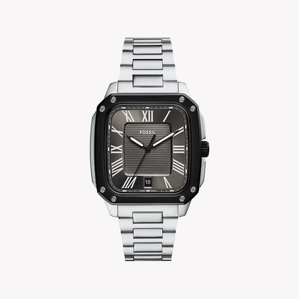Fossil Men's Black/Silver Stainless Steel Watch | Fs6122
