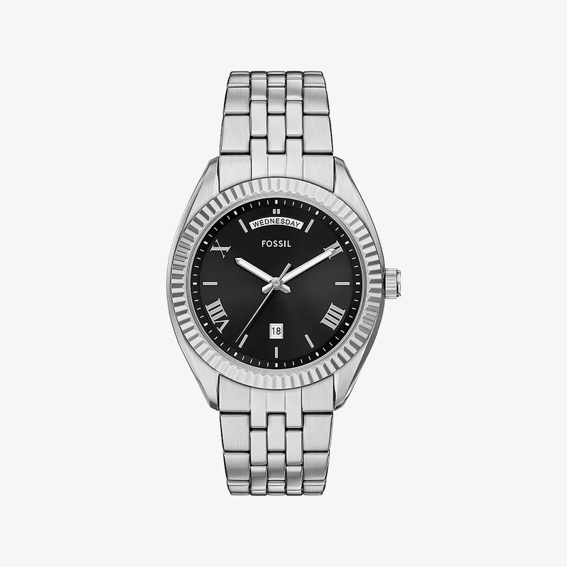 Fossil Campbell Three-Hand Day-Date Stainless Steel Watch