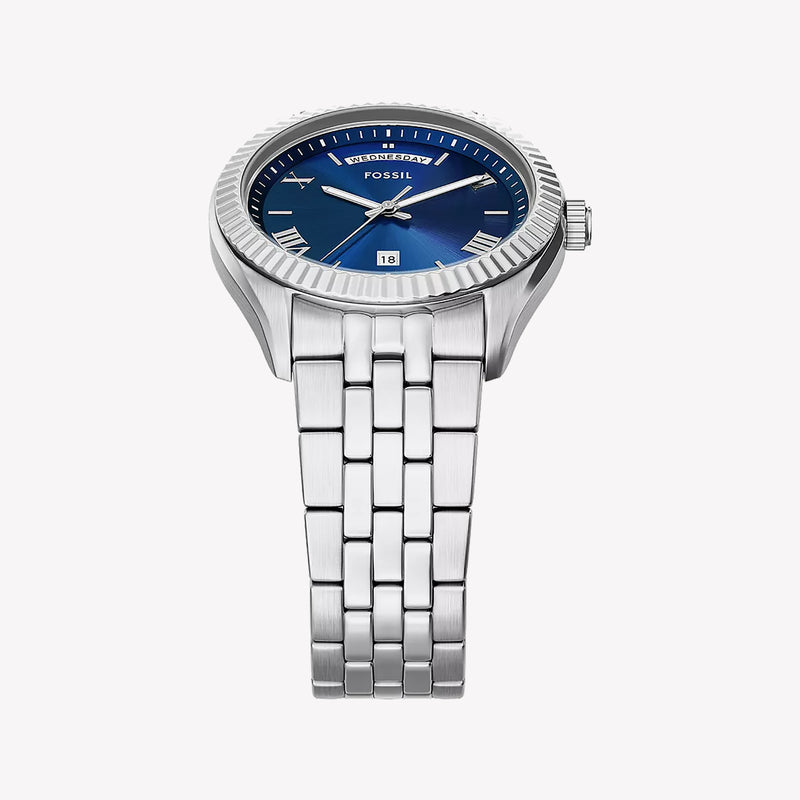 Campbell Three-Hand Day-Date Stainless Steel Watch