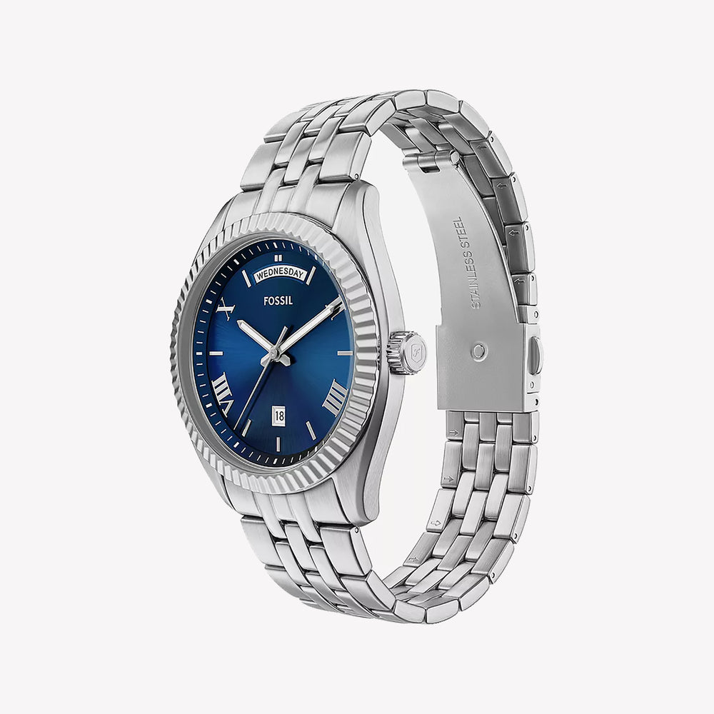 Campbell Three-Hand Day-Date Stainless Steel Watch