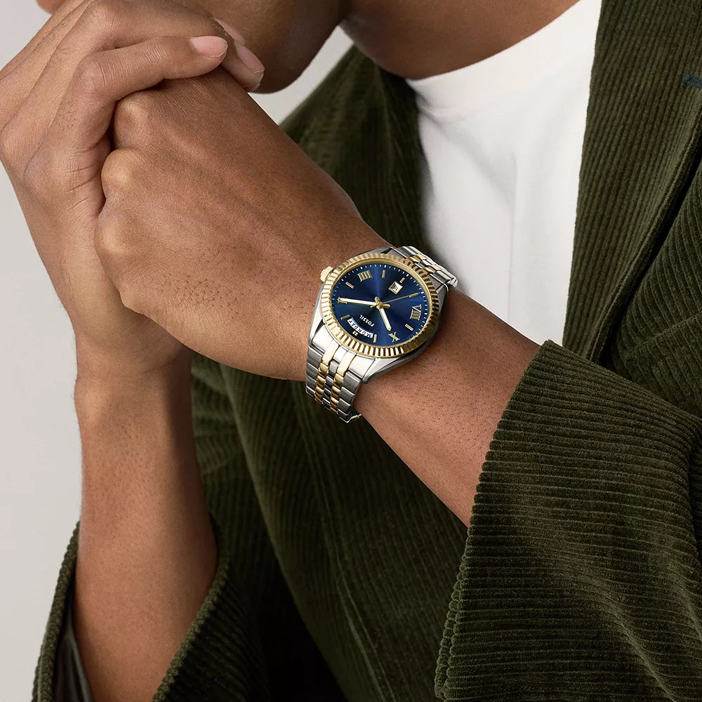 Campbell Three-Hand Day-Date Two-Tone Stainless Steel Watch