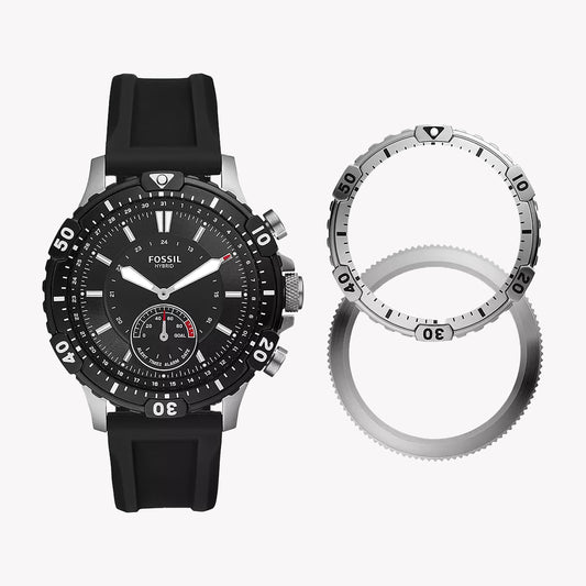 Fossil Men's Stainless Steel & Silicone Black Watch | Ftw1190set
