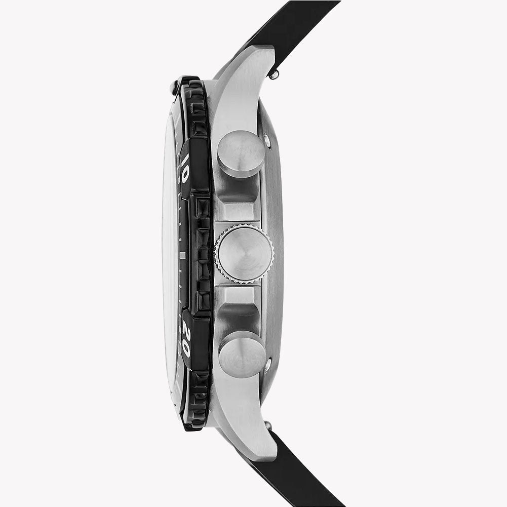 Fossil Men's Stainless Steel & Silicone Black Watch | Ftw1190set