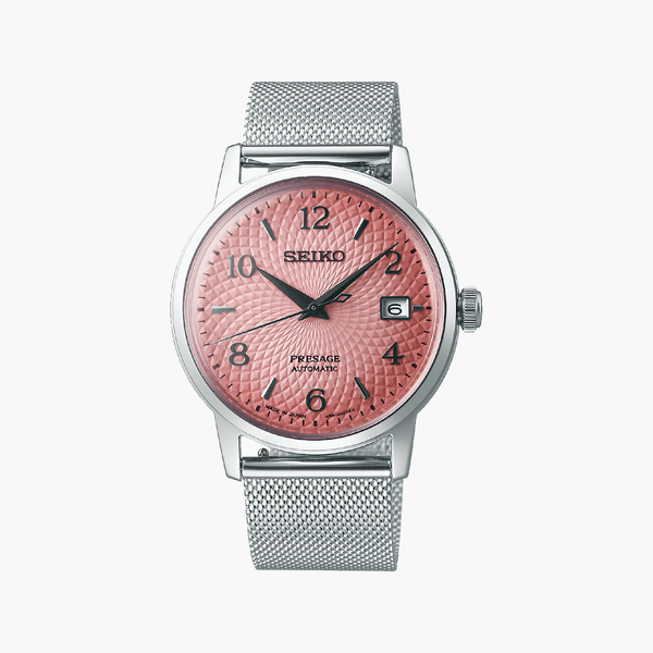 Seiko Women's Silver Watch, Pink Dial | Srpe47j1