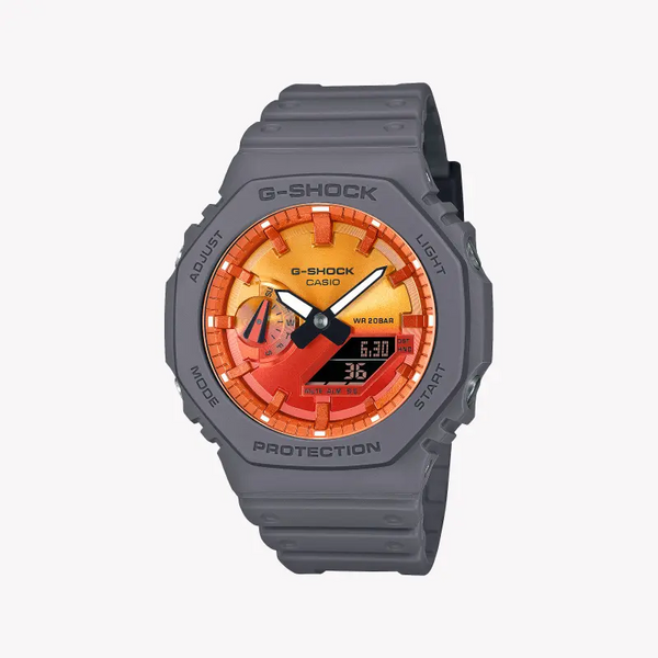 Casio G-Shock Men's Grey Resin Watch, Multicolor Dial | Ga-2100fl-8aer