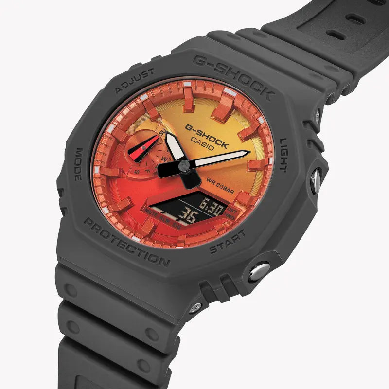Casio G-Shock Men's Grey Resin Watch, Multicolor Dial | Ga-2100fl-8aer by i-watch