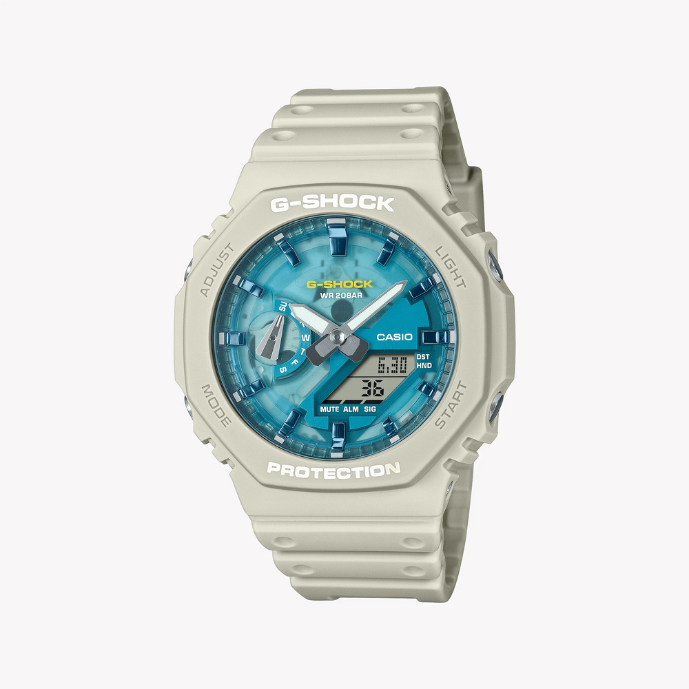 Casio G-Shock Men's Beige/Blue Resin, Resin | Ga-2100as-5aer by i-watch