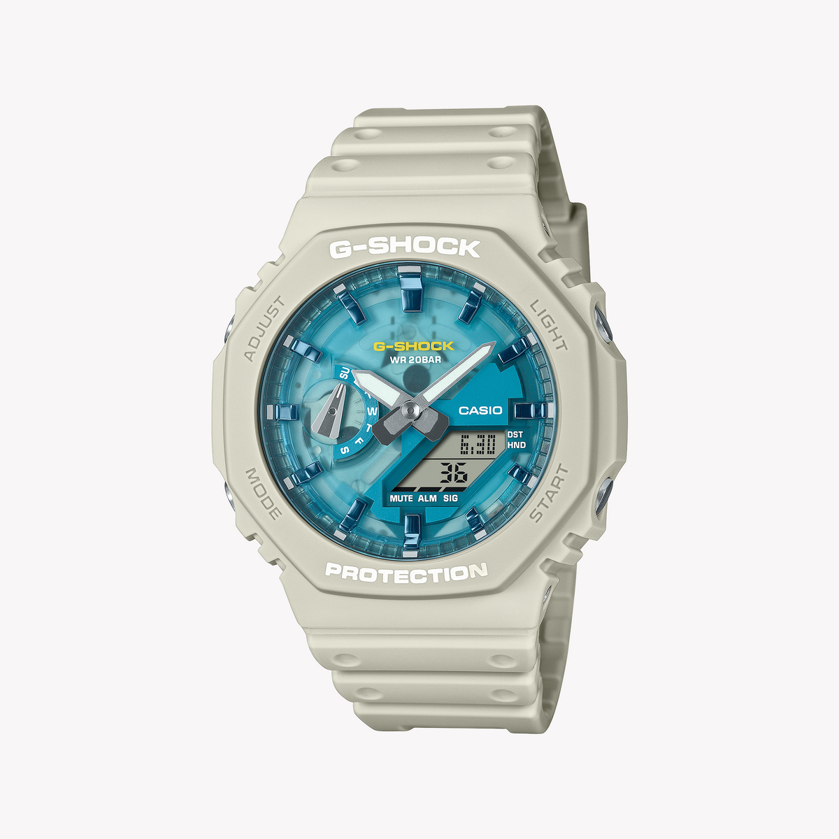 Casio G-Shock Men's Beige/Blue Resin, Resin | Ga-2100as-5aer