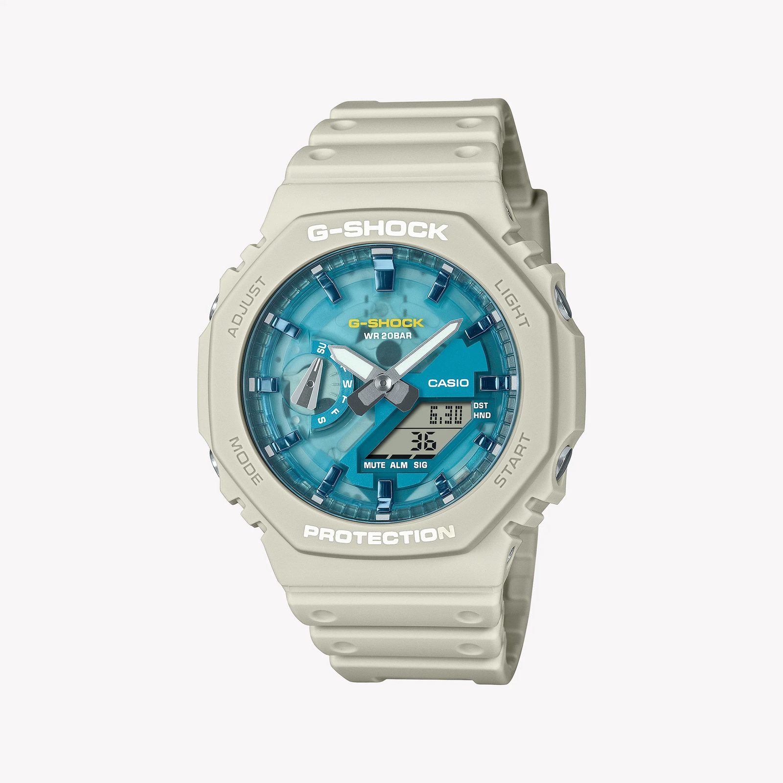 Casio G-Shock Men's Beige/Blue Resin, Resin | Ga-2100as-5aer by i-watch