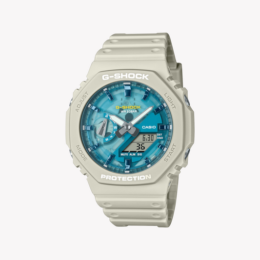 Casio G-Shock Men's Beige/Blue Resin, Resin | Ga-2100as-5aer
