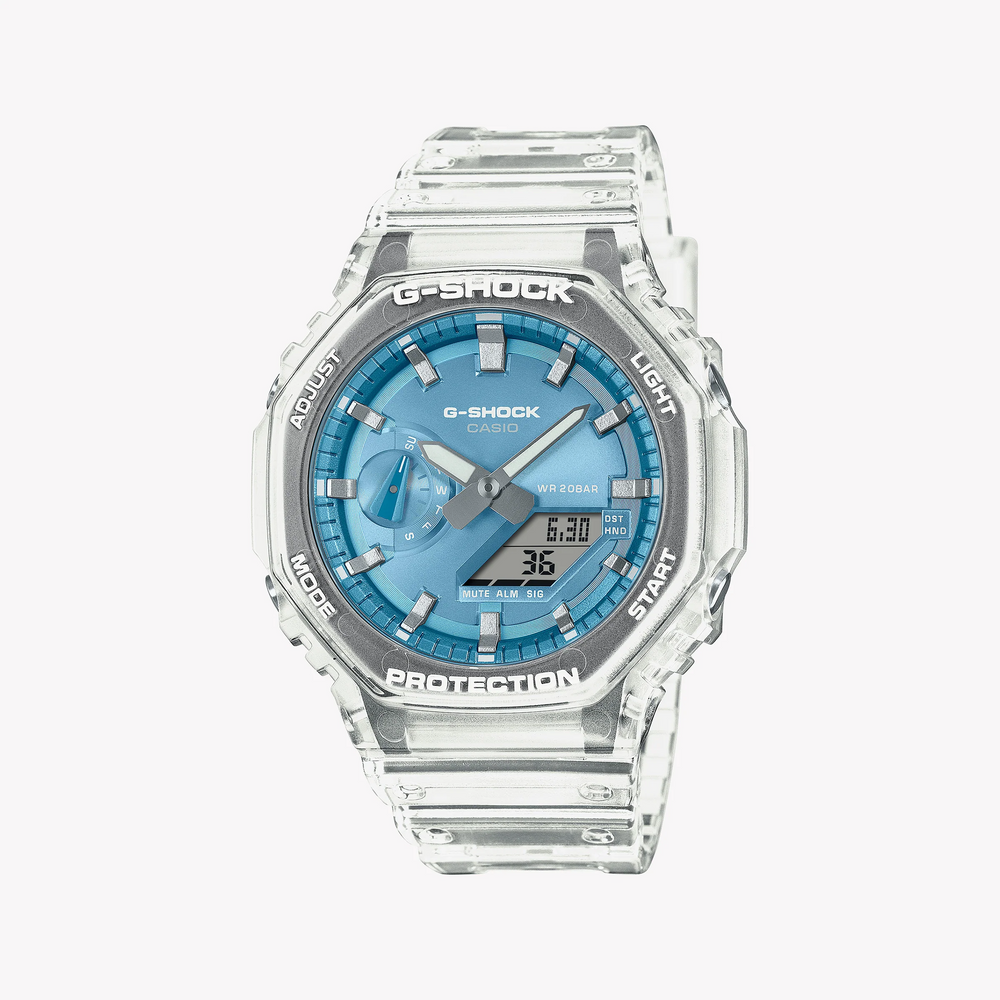 Casio Men's Transparent/Blue, Carbon/Resin | Ga-2100bm-7a2er by i-watch