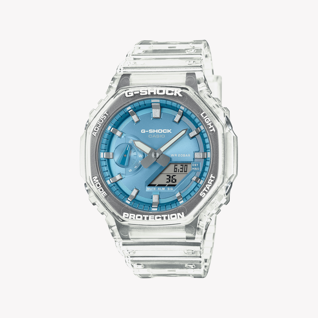 Casio Men's Transparent/Blue, Carbon/Resin | Ga-2100bm-7a2er