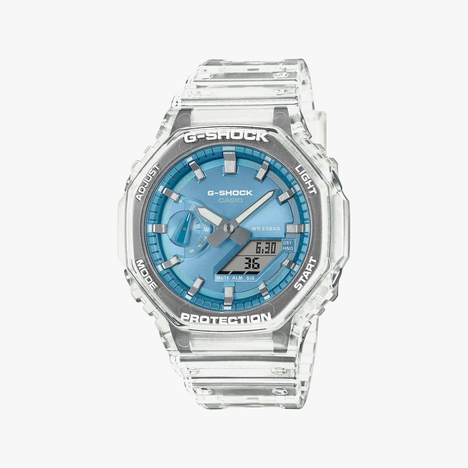 Casio Men's Transparent/Blue, Carbon/Resin | Ga-2100bm-7a2er by i-watch
