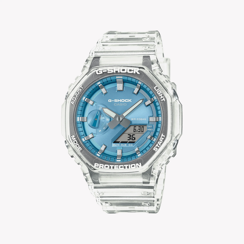 Casio Men's Transparent/Blue, Carbon/Resin | Ga-2100bm-7a2er by i-watch