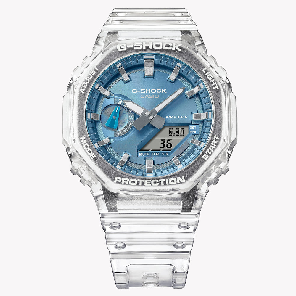Casio Men's Transparent/Blue, Carbon/Resin | Ga-2100bm-7a2er by i-watch