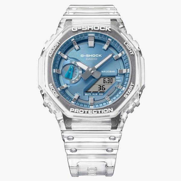 Casio Men's Transparent/Blue, Carbon/Resin | Ga-2100bm-7a2er