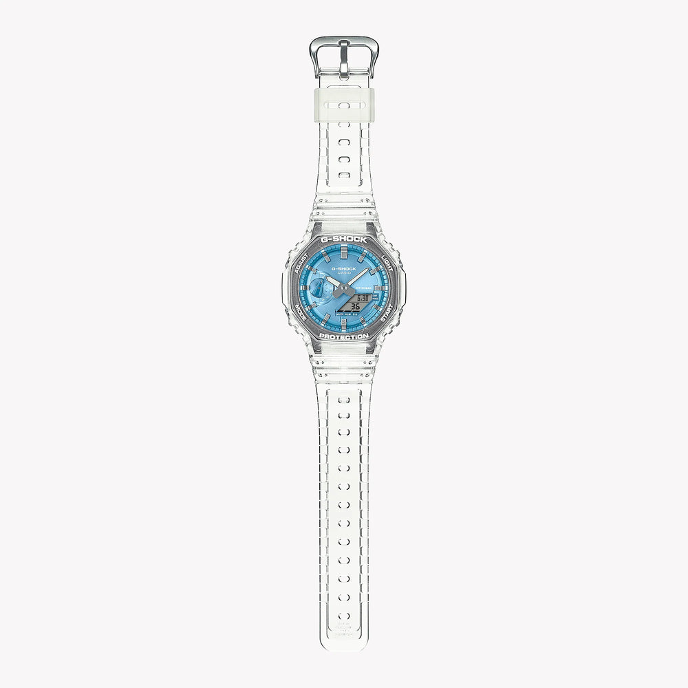 Casio Men's Transparent/Blue, Carbon/Resin | Ga-2100bm-7a2er by i-watch