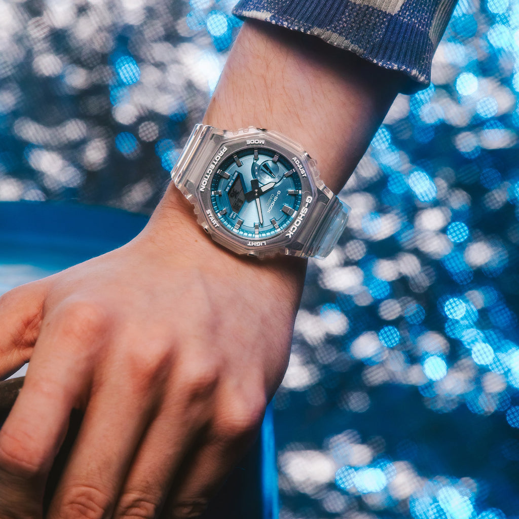 Casio Men's Transparent/Blue, Carbon/Resin | Ga-2100bm-7a2er