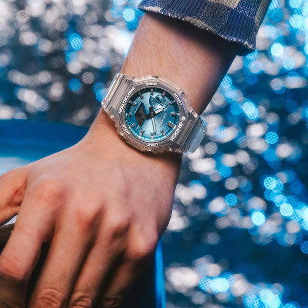 Casio Men's Transparent/Blue, Carbon/Resin | Ga-2100bm-7a2er