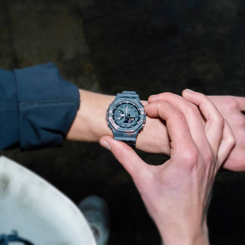 G-Shock GA-2100CM-8AER Grey Camouflage Watch