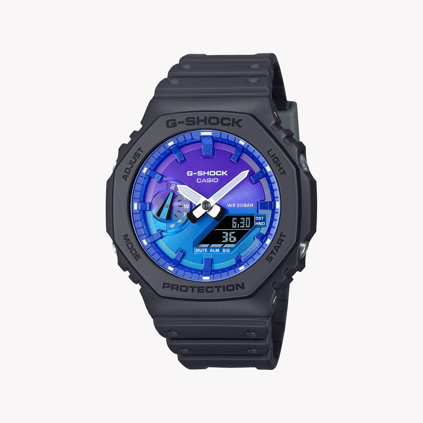 Casio G-Shock Men's Black Resin Watch, Multicolor Dial | Ga-2100fl-1aer by i-watch