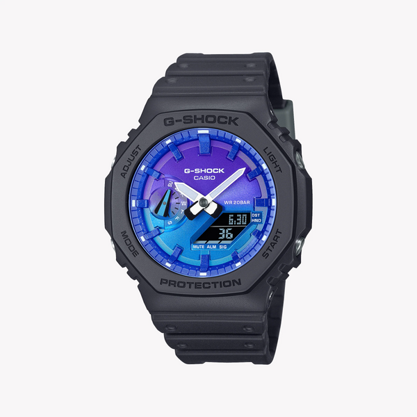 Casio G-Shock Men's Black Resin Watch, Multicolor Dial | Ga-2100fl-1aer