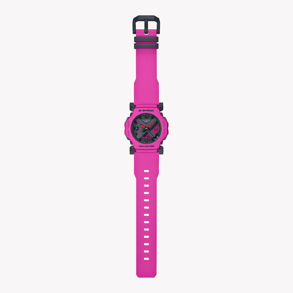 Casio Unisex Pink Resin Watch, Black Dial | Ga-2300-4aer by i-watch