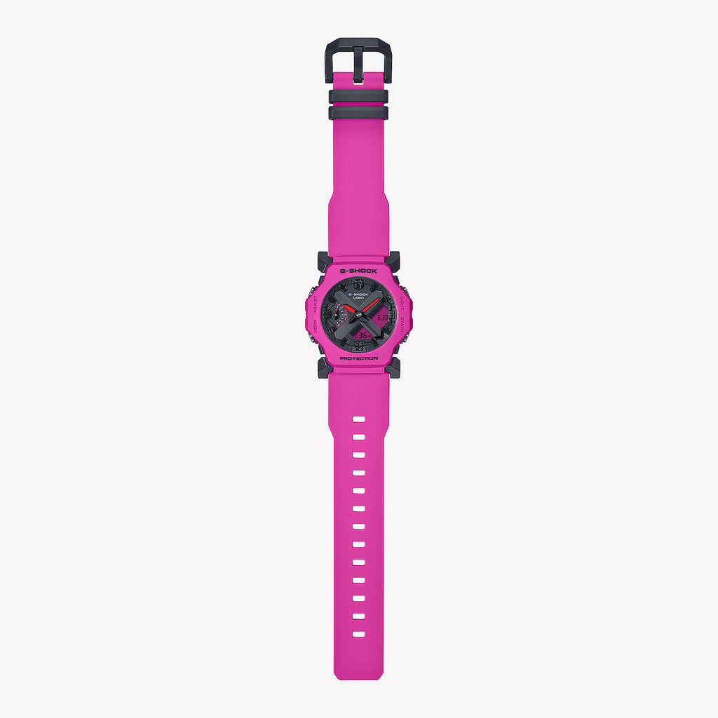Casio Unisex Pink Resin Watch, Black Dial | Ga-2300-4aer