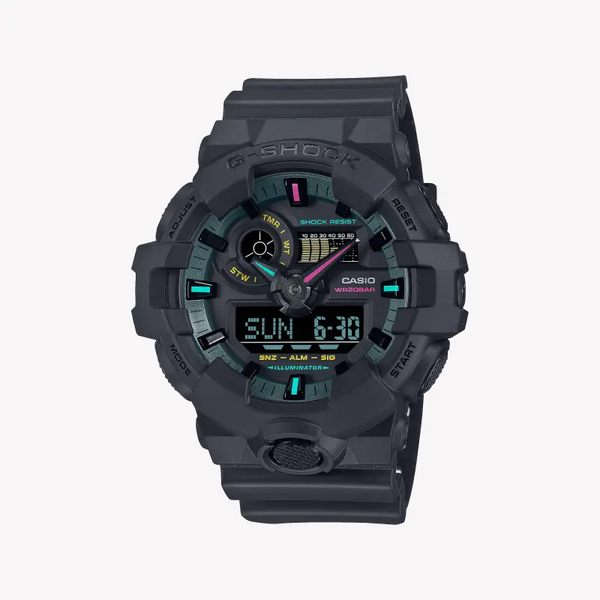 Casio G-Shock Men's Black Resin Watch, Black Dial | Ga-700mf-1aer