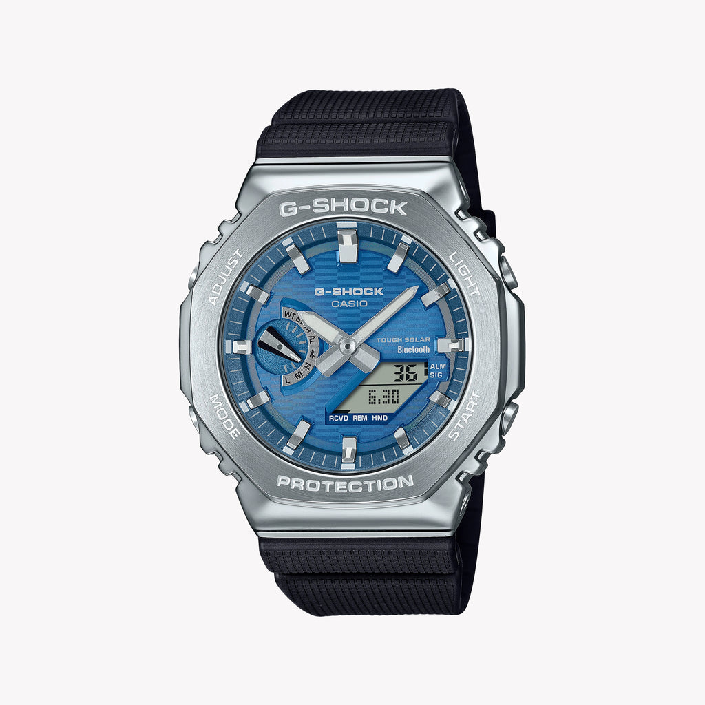 CASIO Men's Silver/Black, Blue | GBM-2100A-2BER G-SHOCK