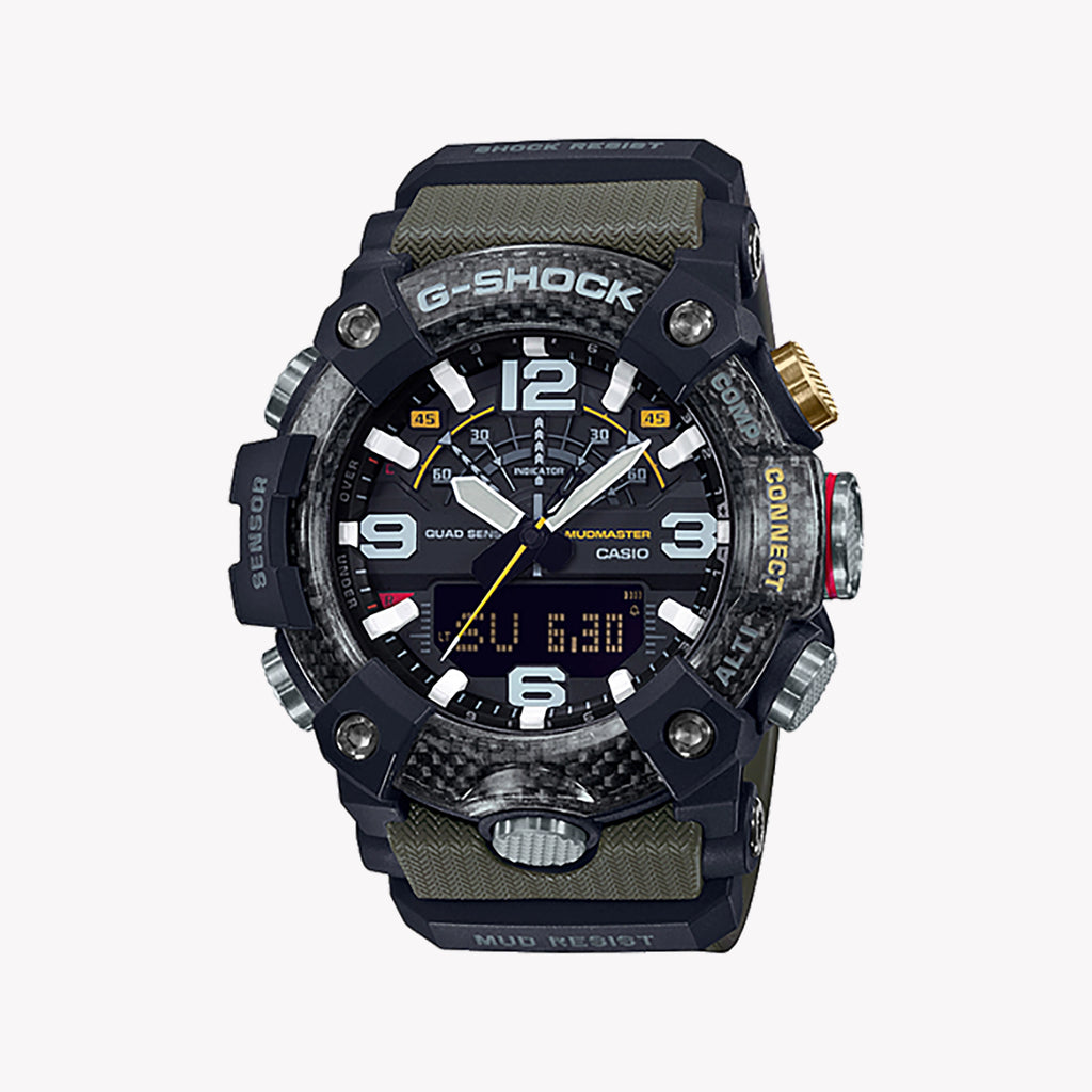 CASIO Men's Black/Green Resin Watch | GG-B100-1A3ER