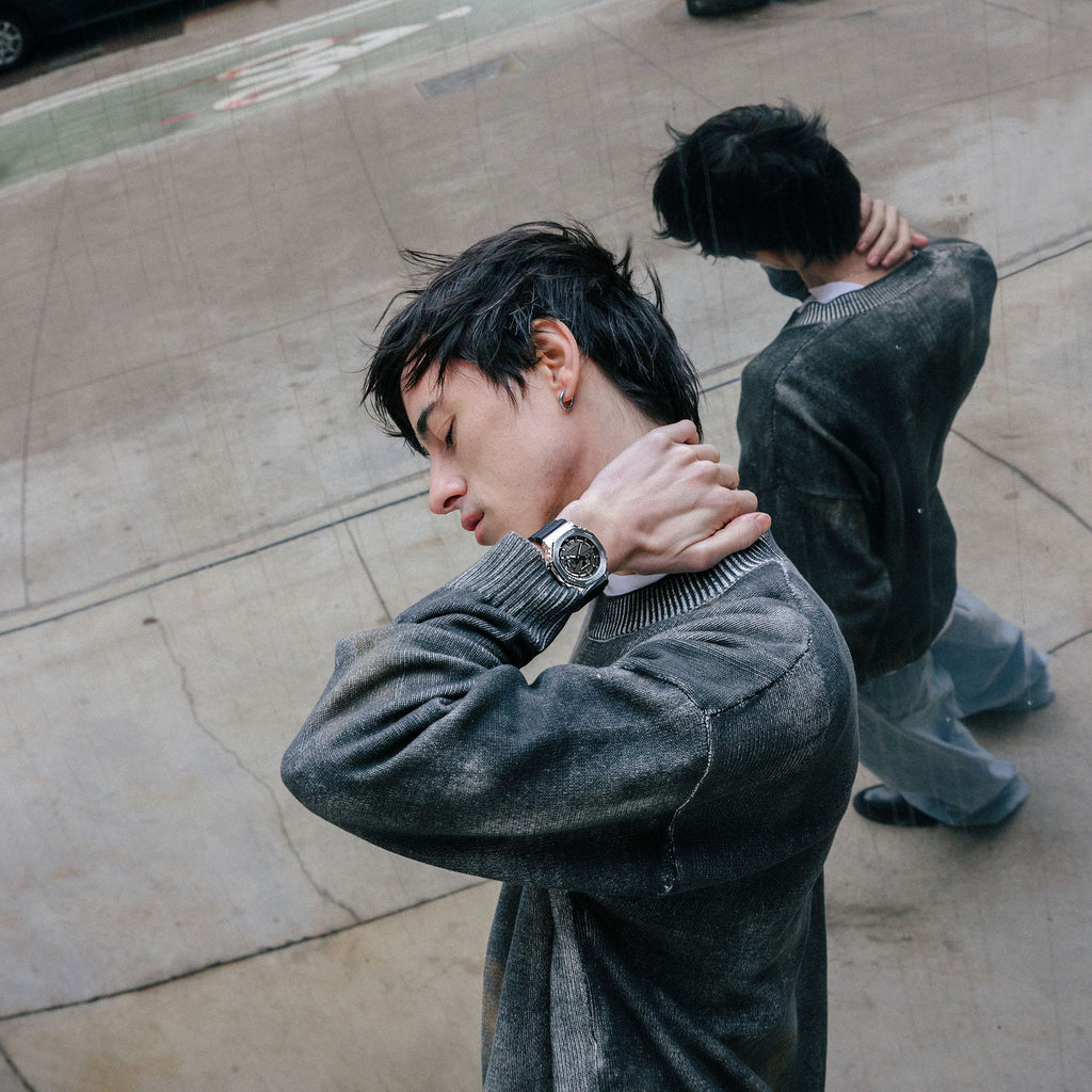 G-Shock Men's Silver & Black Resin Watch, Gray Dial | Gm-2100-1aer