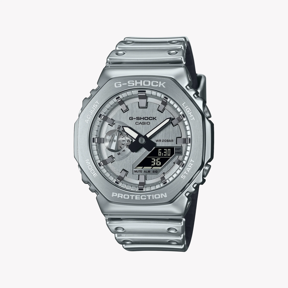 Casio Men's Silver Watch, Carbon/Silver | Gm-2100ym-8aer by i-watch