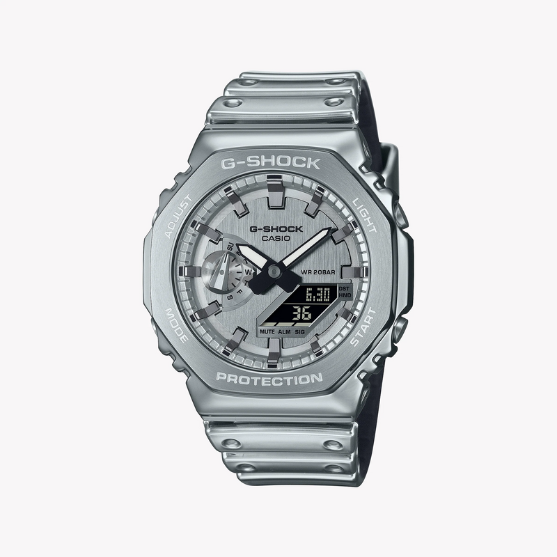 Casio Men's Silver Watch, Carbon/Silver | Gm-2100ym-8aer by i-watch