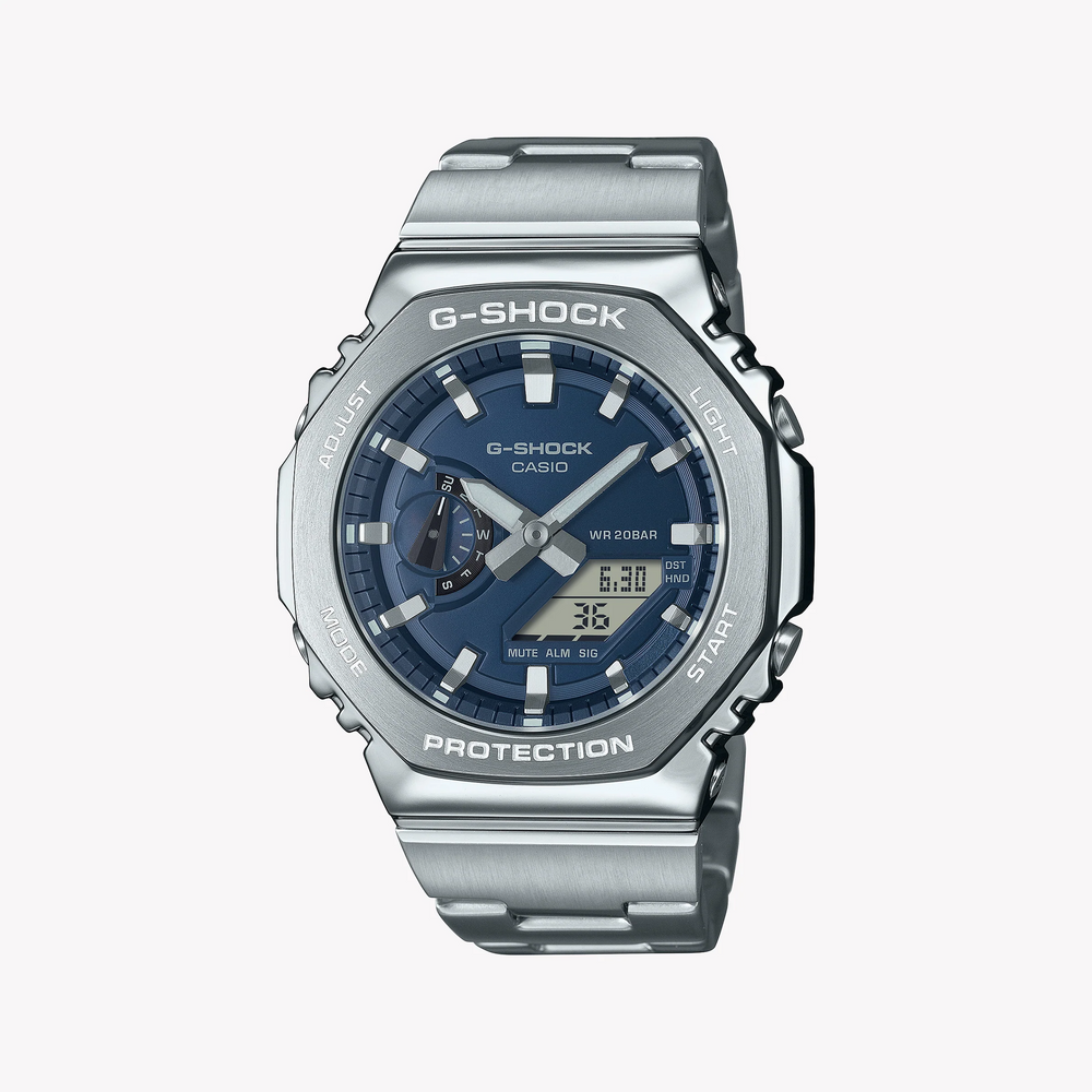 Casio G-Shock Men's Stainless Steel, Blue Dial | Gm-2110d-2ber by i-watch