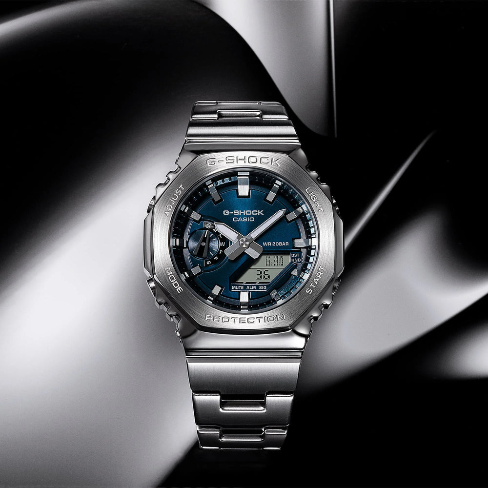 Casio G-Shock Men's Stainless Steel, Blue Dial | Gm-2110d-2ber by i-watch
